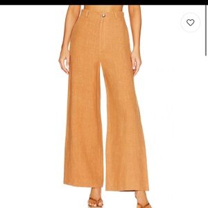Bardot Enya Linen Pant in Camel size 8